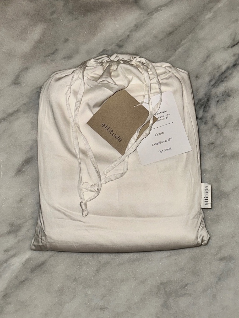 NEW, ETTITUDE Signature Bamboo Sheet set, Queen, White - Picture 4 of 10